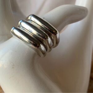 Elegant Sterling Silver Tri Ring